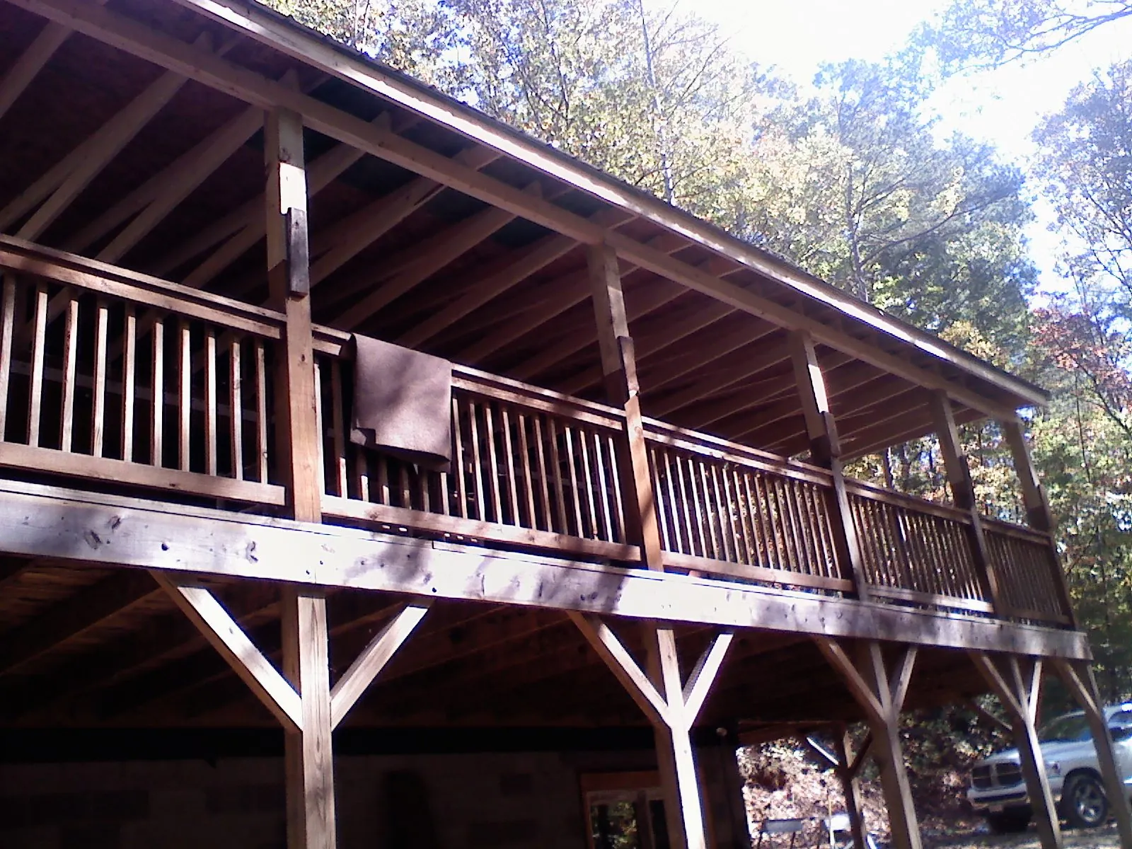 Timber framing under a new elevated porch and deck — Roof Leak Repair in Eagle Point by Roofing Brothers